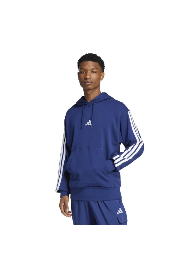 Big & Tall adidas Essentials 3-Stripes French Terry Sportswear Hoodie Color: Dark Blue Size: XXL TALL