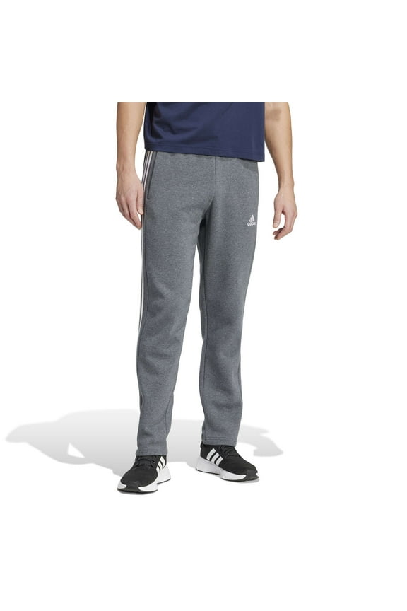 Big & Tall adidas Essentials 3-Stripes Open Hem Fleece Pants Color: Dark Gray Heather Size: 3XL TALL