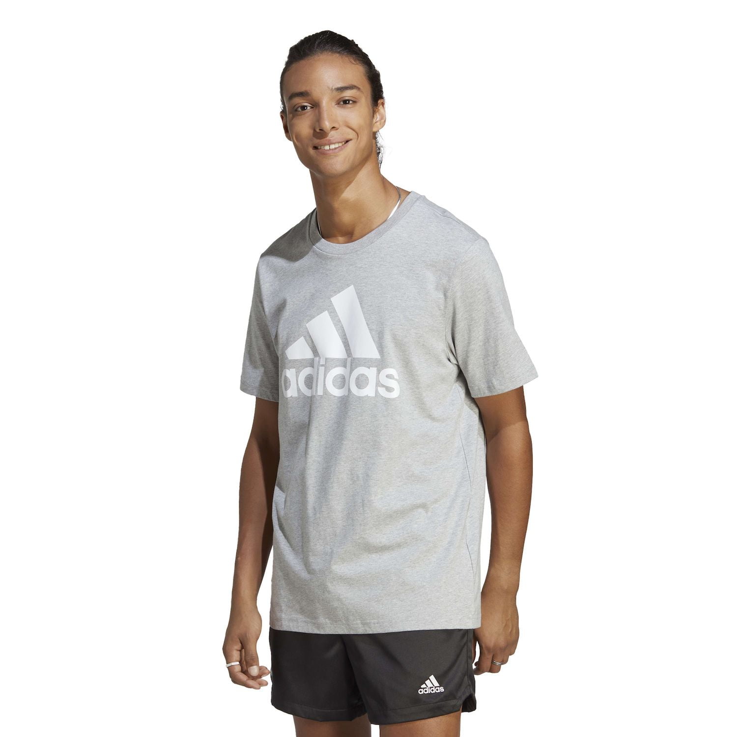 adidas Men's Tall Size Essentials Single Jersey Big Logo T-Shirt