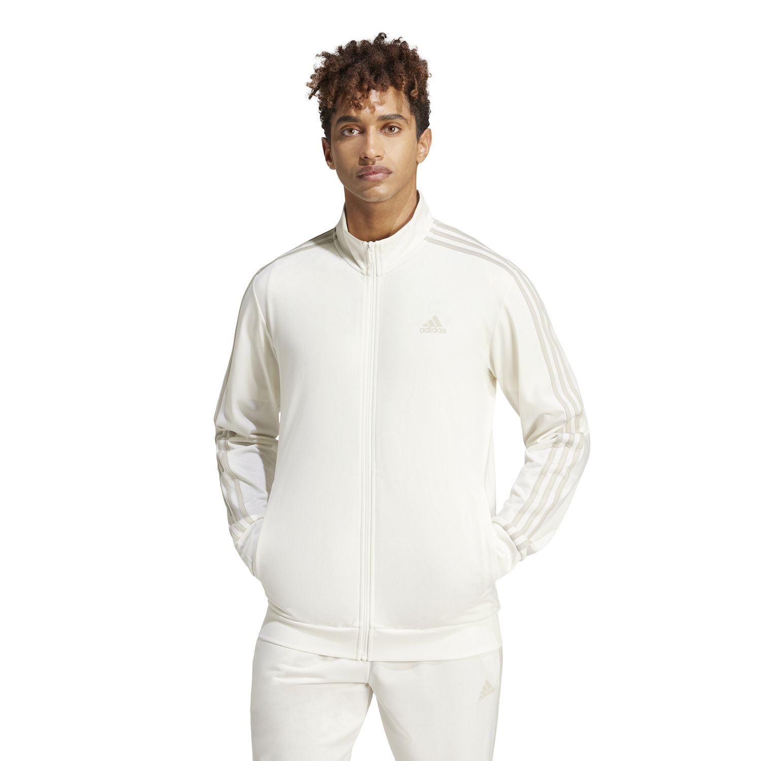 Big & Tall adidas Tricot Track Jacket Color: Off White Size: L