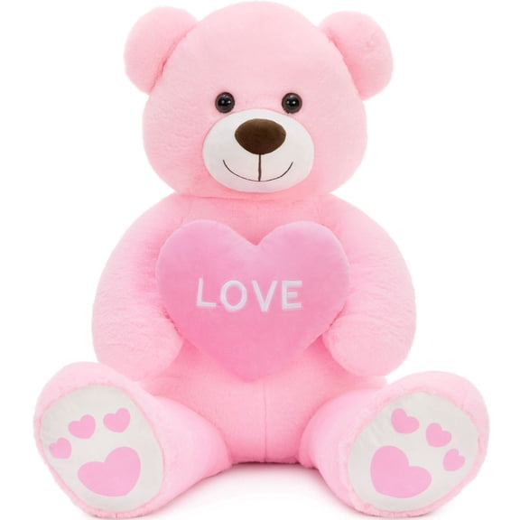 Tezituor 36" Giant Teddy Bear Stuffed Animal Big Bear Plush with Love Heart Plush Toy