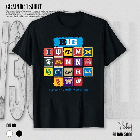 Big Ten Conference 2024 Inaugural Sports Team Pride Graphic Unisex T-Shirt V80093, up to size 5XL