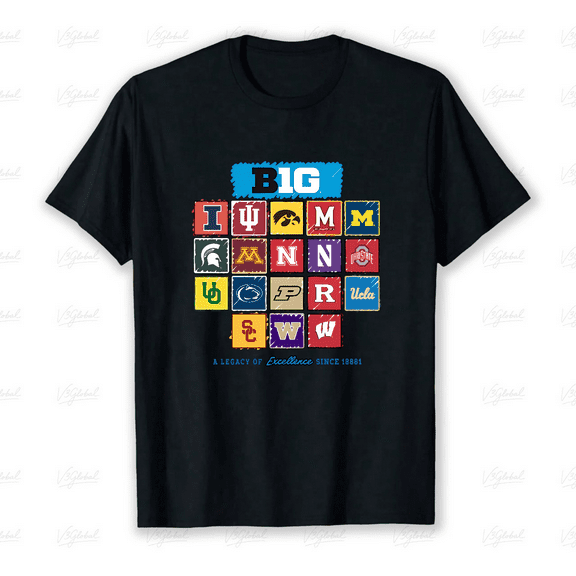 Big Ten Conference White Inaugural Year Sports Fan Design Unisex T-Shirt V80093 up to size 5XL