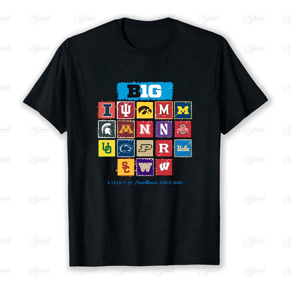 Big Ten Conference White Inaugural Year Sports Fan Design Unisex T-Shirt V80093 up to size 5XL