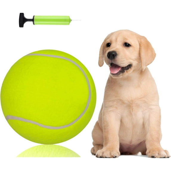 Big Tennis Ball for Dogs-9.5" / 8" Inflatable Giant Tennis Balls Large Pet Toys for Outdoor/Indoor Sports Oversize Dog Toy Ball for Small/Medium/Large Dogs Funny Gifts