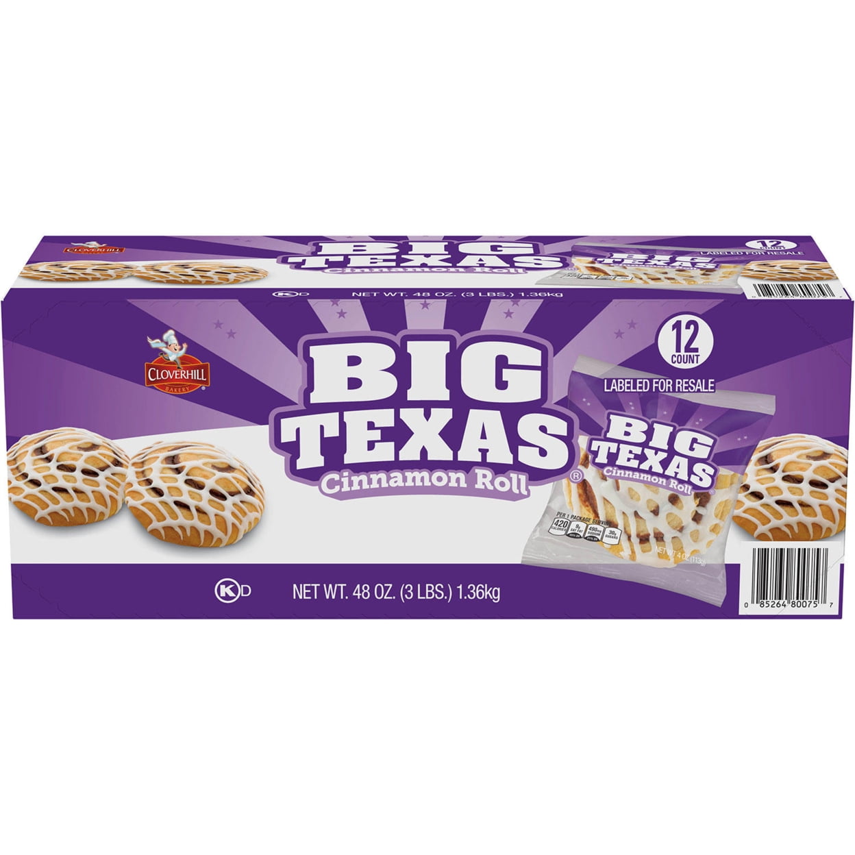 Big Texas Cinnamon Roll 4 Ounce (12 Pack)