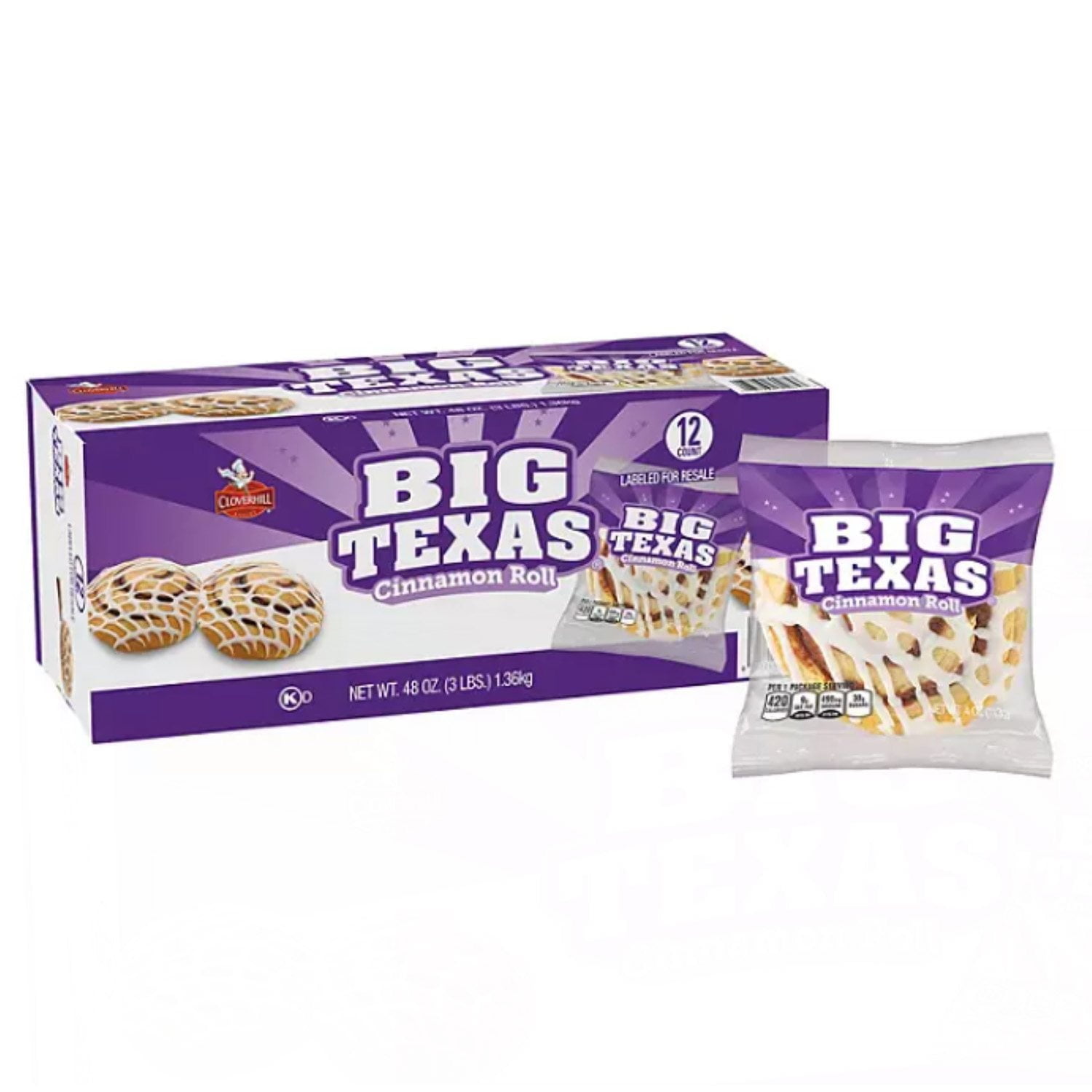 Big Texas Cinnamon Roll, 4 Ounce (Pack of 12)