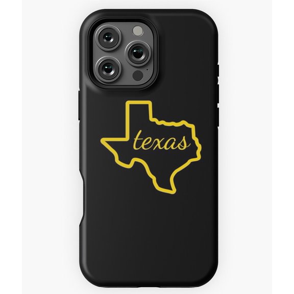 Big Texas Outline with Script Art Phone Case for iPhone 16 15 14 13 12 11 Pro Max