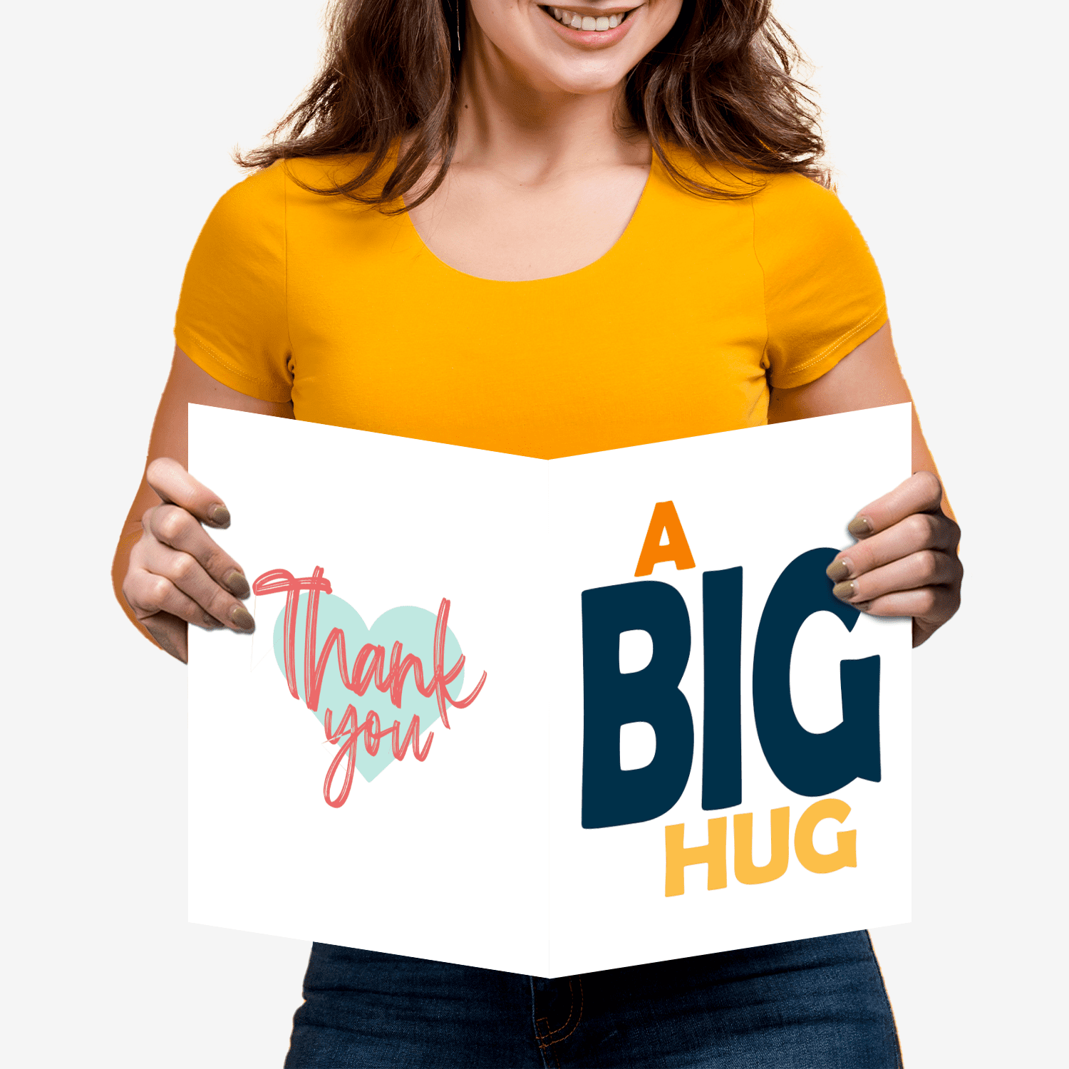 Big Thank You Card with Envelope, 8.5" x 11" Large Jumbo Size Group Team Thank You Card, Extra