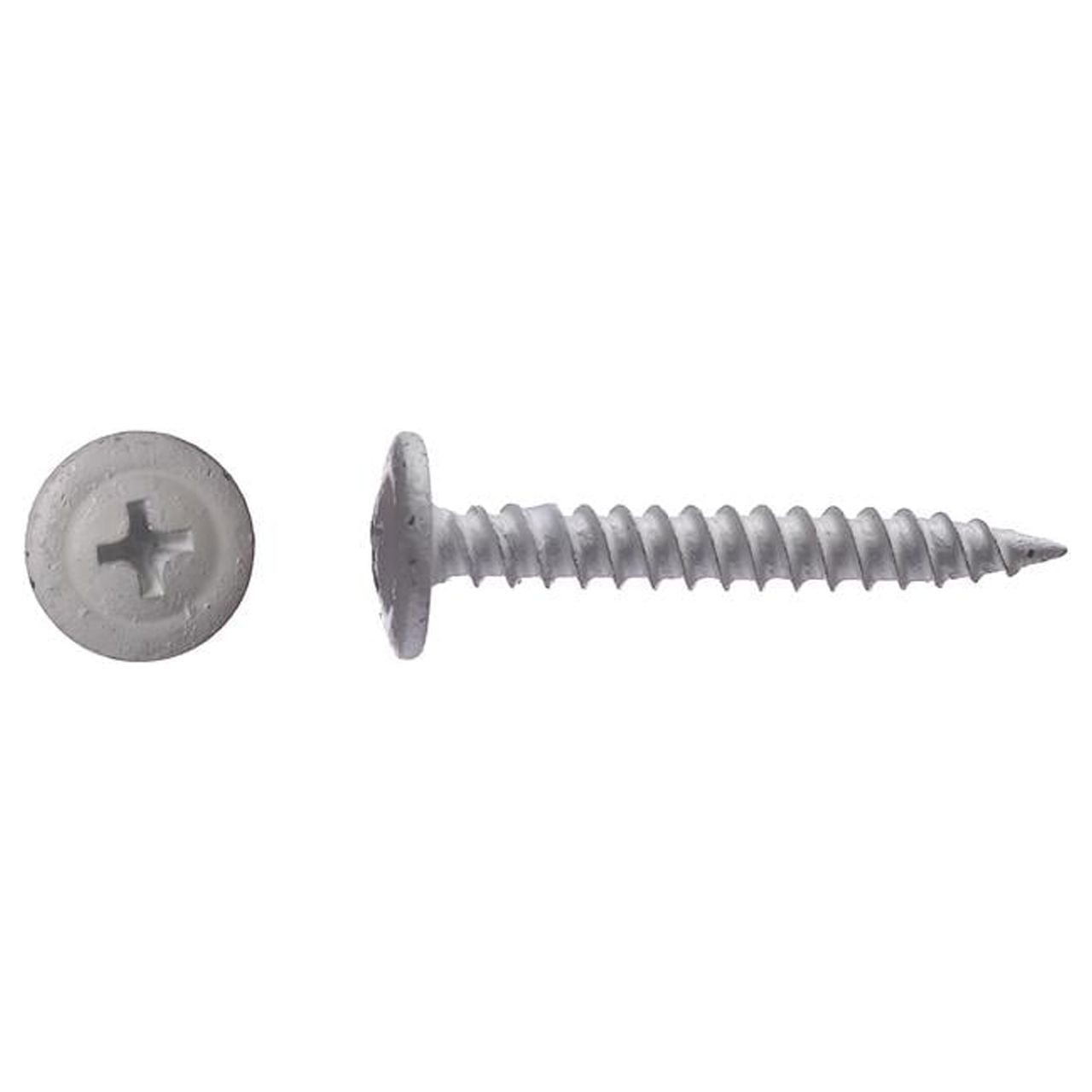 Big Timber 1MTS8114W #8 x 1-1/4" Phillips Modified Truss Screws, White (166/Box)