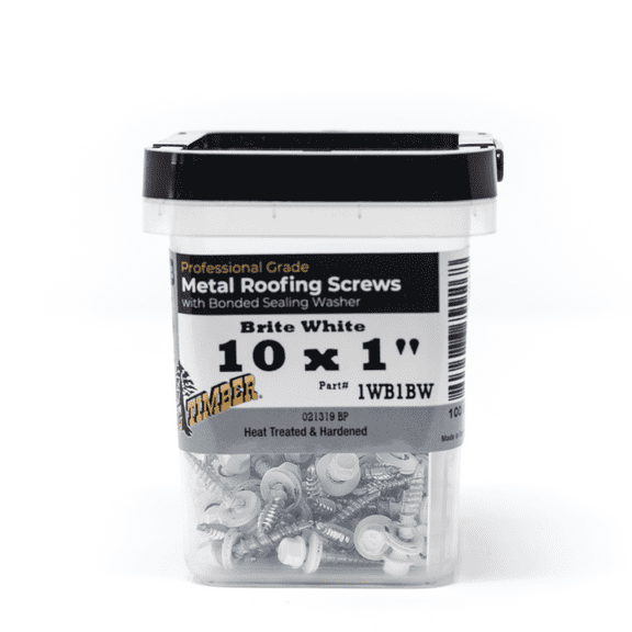 Big Timber 1WB1BW #10 x 1" Metal to Wood Screws Brite White (100/Box)