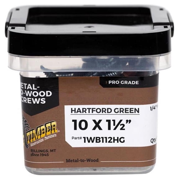 Big Timber 1WB112HG #10 x 1-1/2" Metal to Wood Screws Hartford Green (100/Box)