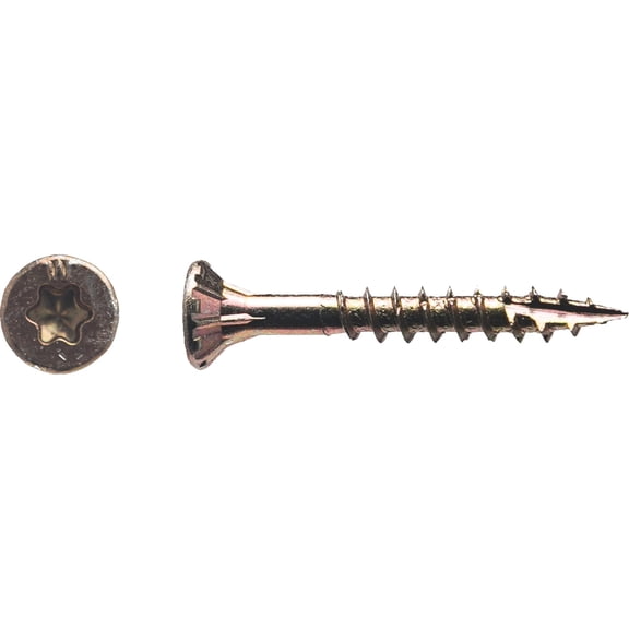 Western Builders Supply Wood Screw Flat Head Yellow Zinc - #8 x 1-1/4 In., 1155 Ct.