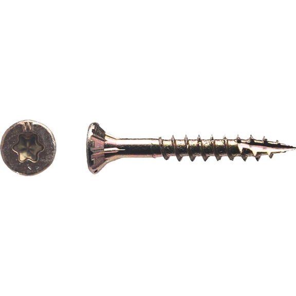 Western Builders Supply Big Timber #8 x 1-1/4 In. Yellow Zinc Flat Head Wood Screw (231-Count, 1 Lb.)  Construction & DIY Use, Standard Hardware Spec