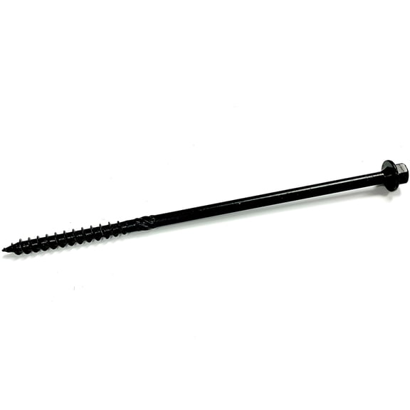 Big Timber BL12-50 Hex Washer Head 5/16-inch #14 x 12" Black Log Screw (50/pk)  Construction & DIY Use, Standard Hardware Spec