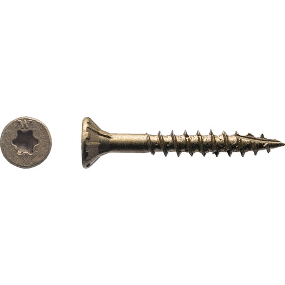 Big Timber Bronze Star Drive Flat Head Wood Screws - Pack of 12