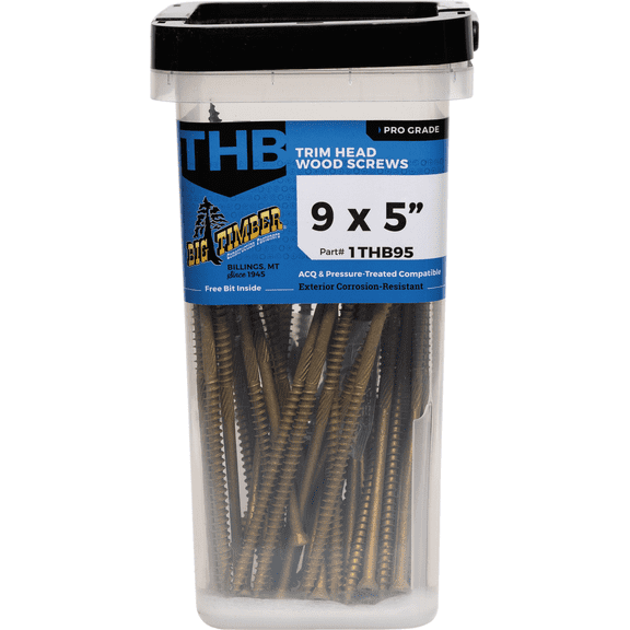 Big Timber Bronze Star Drive Trim Head Wood Screws - Pack of 2 Construction & DIY Use, Standard Hardware Spec