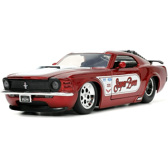Big Time Muscle 1:24 1970 Ford Mustang Boss 429 Die-cast Car Candy Red, Toys for Kids and Adults(Selections May Vary)
