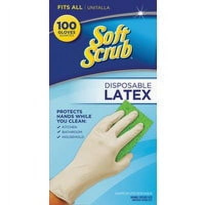 Soft Scrub Disposable Latex Gloves - 100 Count, Multicolor