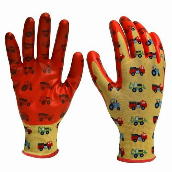 Big Time Products 242586 Digz Youth Girls Nitrile Dipped Garden Glove with Latex Free Nitrile Coating Pack of 6
