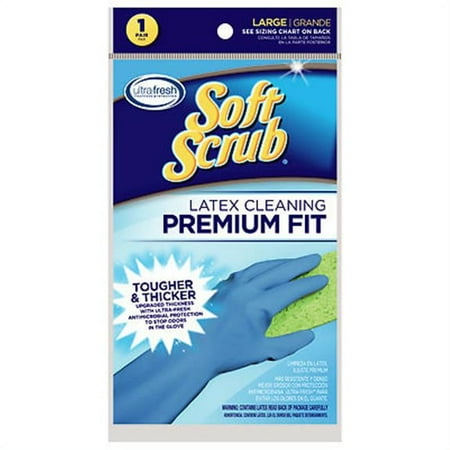 Big Time Products Soft Scrub Large Pair Premium Fit Latex Gloves Large