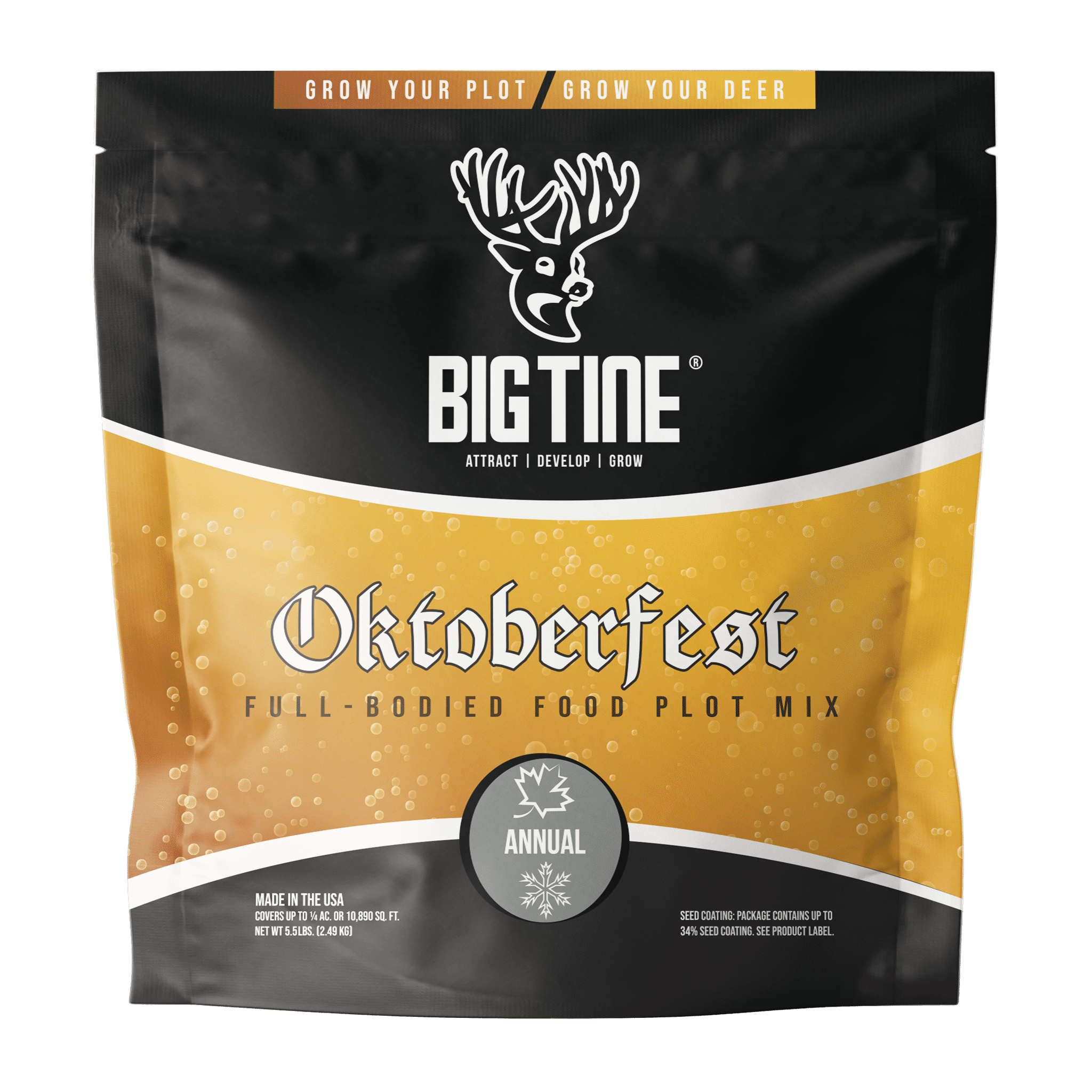 Big Tine Oktoberfest Annual Food Plot 5.5 lbs for Deer Hunting Attractant