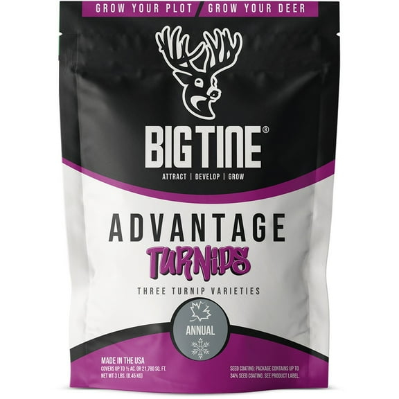 Big Tine Advantage Turnips Food Plot Seed for Deer Hunting Attractant 3 lb Bag