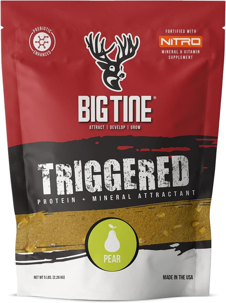 Big Tine Triggered Protein + Mineral Deer Feed Attractant, Pear Rush, 5 lb Bag