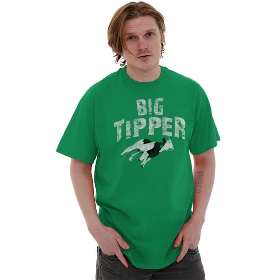 Big Tipper Money Cash Cow Ironic Men's Graphic T Shirt Tees Brisco Brands X