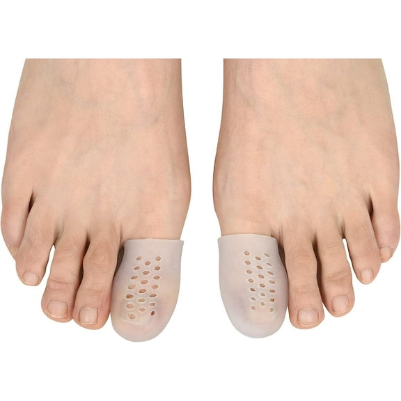 Big Toe Cap 10 Pcs, Breathable Toe Protector Toe Cover Sleeves with Holes, Provides Relief from Corns, Blisters,Reduce Friction(Transparent)