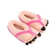 thumbnail image 1 of Big Toe Shoes, Funny Cartoon Cotton Slippers Toe Shoes, Warm Soft Slippers, Male Female Winter Cartoon Funny Indoor Warm Shoes - 11.8 x 11 inch (Rose Red, 1 pair), 1 of 5