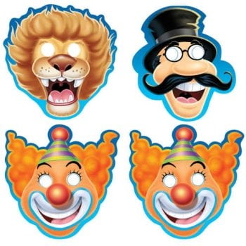 Big Top Circus Paper Masks 8 Per Pack