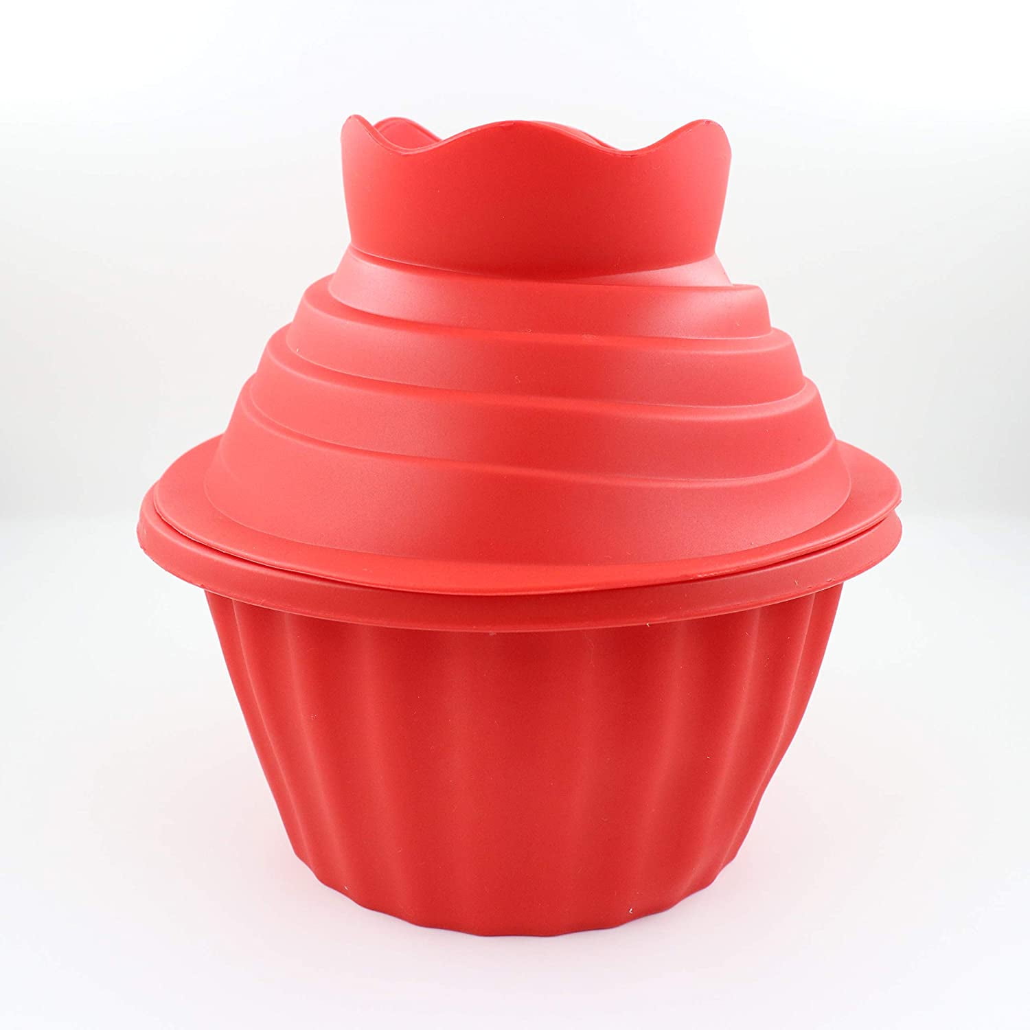 Big Top NonStick Jumbo Cupcake Bake Set Red Silicone Molds