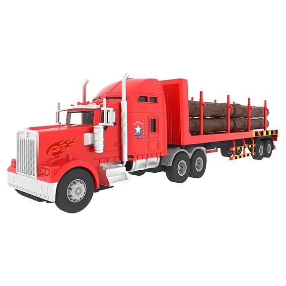 Big Toy Truck Big Rig Heavy Duty Tractor Trailer Transport Series Lumber Truck Tractor Trailer