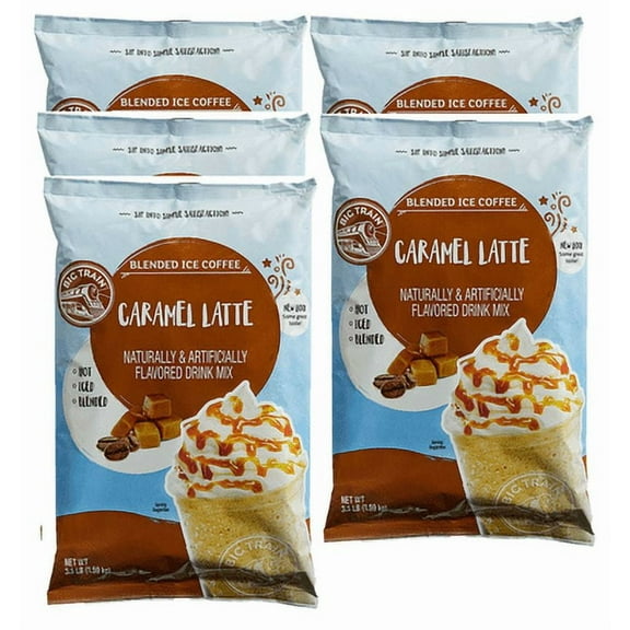 Big Train 3.5 lb. Caramel Latte Blended Ice Coffee Mix 5 Packs