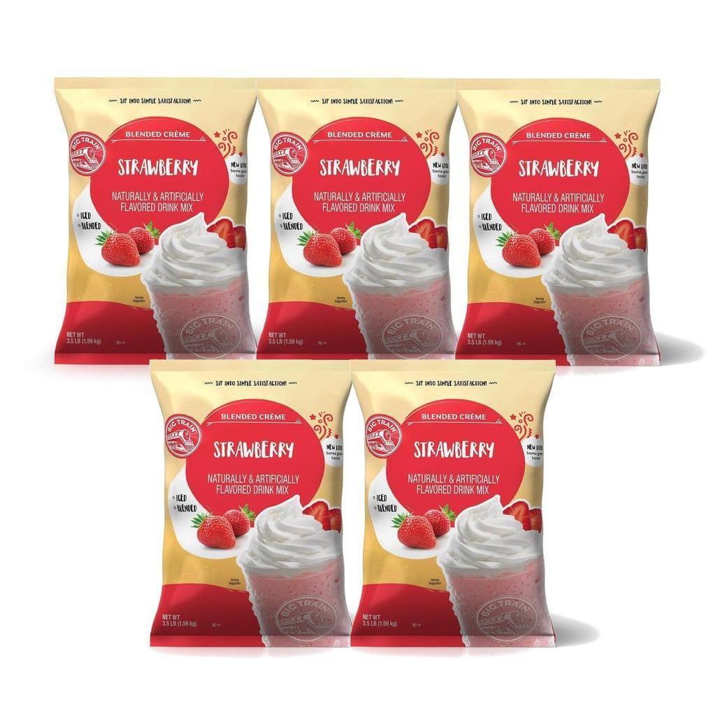Big Train Blended Iced Creme - 3.5 lb bags - Case of 5 - Single Flavor (Strawberry)