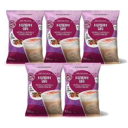 Big Train Chai Tea Latte Mix - 3.5 lb bags - Case of 5 - Single Flavor (Raspberry)