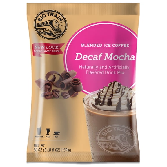 Big Train Decaf Mocha Blended Ice Coffee Beverage Mix, 3.5 lb