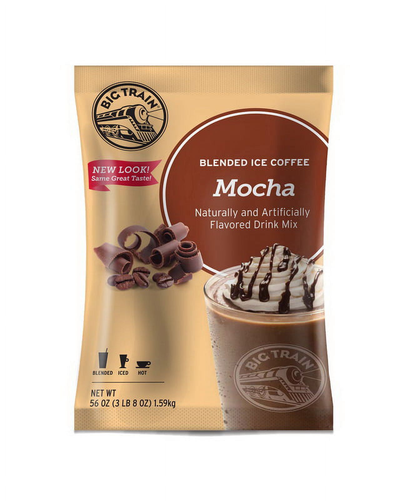Big Train Mocha Blended Ice Coffee Mix, 3.5 lb - Case of 5
