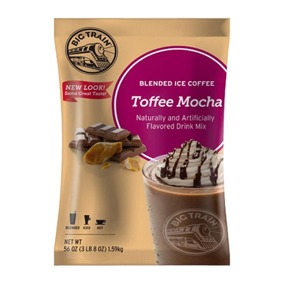 Big Train Toffee Mocha Blended Ice Coffee Mix cs 5/3.5 lb