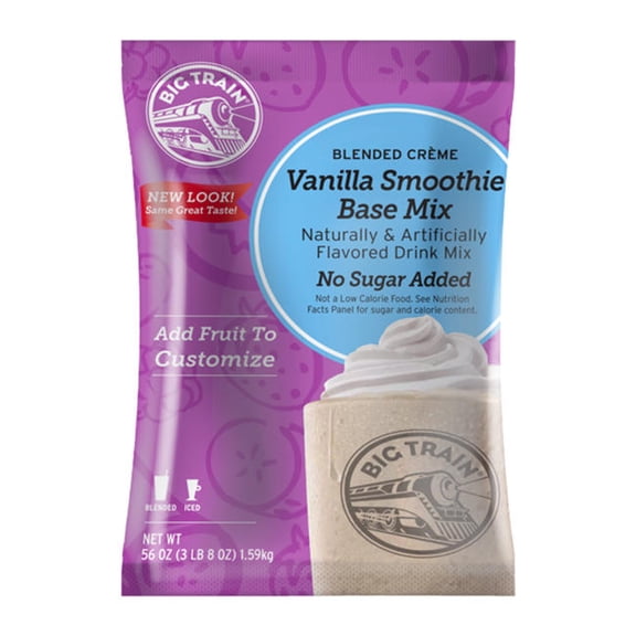 Big Train Vanilla Smoothie Base No Sugar Added Blended Creme Mix cs 5/3.5 lb