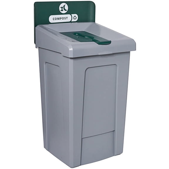 Big Trash Can, 33 Gallon Compost Recycling Station with Lid, Recycle Bin, Exterior Trash Can, Recycling Station Kit, Heavy Duty Premium Plastic, Perfect for Kitchen, Office, Garden, Garage, (BC6)