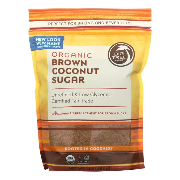 Big Tree Farms, Organic Brown Coconut Sugar, 1 lb (454 g) (Case of 6 )