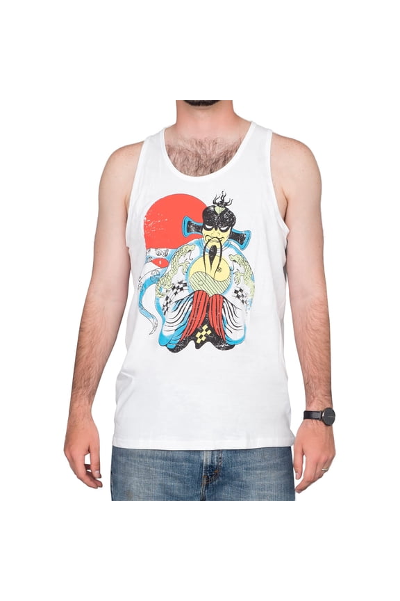 Big Trouble Little China Fu Manchu Adult White Tank Top