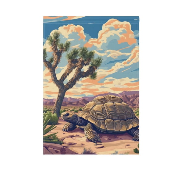 Big Turtle Desert Garden Flag Double Sided 12 x 18/28 x 40 Inch Yard Flag Home Outdoor Yard Patio Lawn Decor
