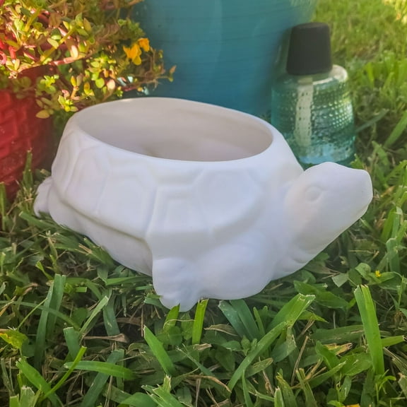 Big Turtle Planter 10" IN STOCK Ceramic Bisque Ready To Paint Pottery