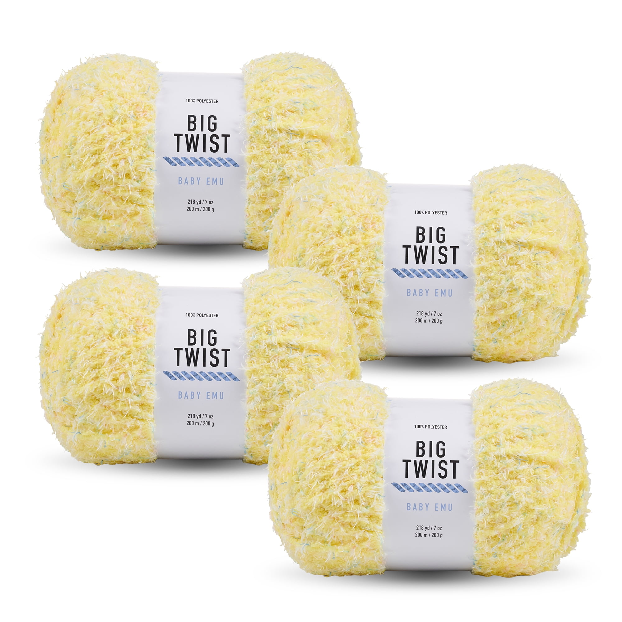 Big Twist Baby Emu 4 Pack Bulky Polyester Yarn, Duckling, 218 yd, 7 oz