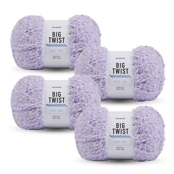Big Twist Baby Emu 4 Pack Bulky Polyester Yarn, Hatchling, 218 yd, 7 oz