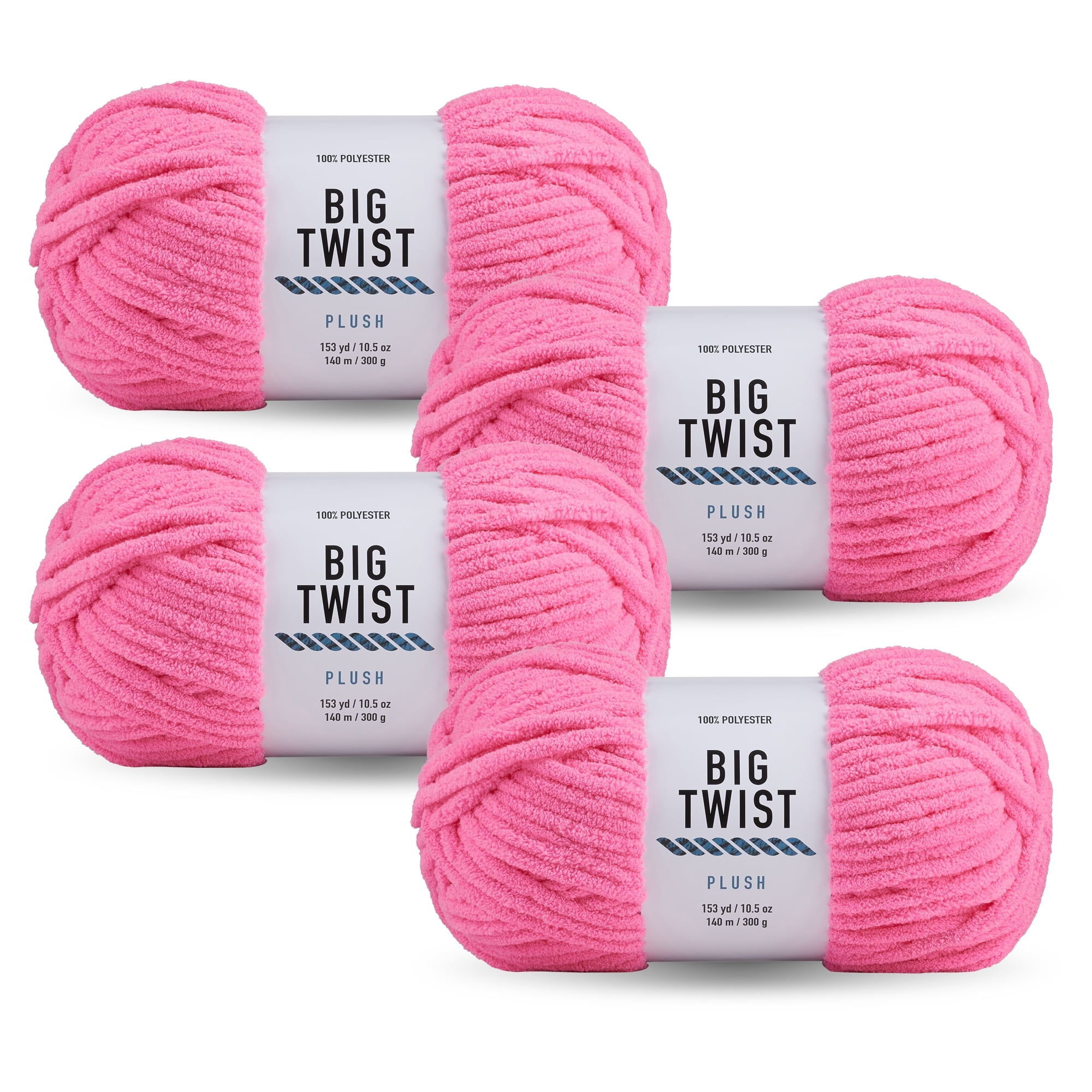 Big Twist Plush Super Bulky Polyester Yarn Electric Pink 153 yd
