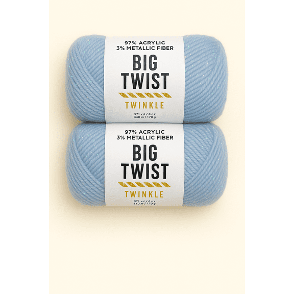 Big Twist Twinkle Yarn Bundle- 2 Pack Light Blue